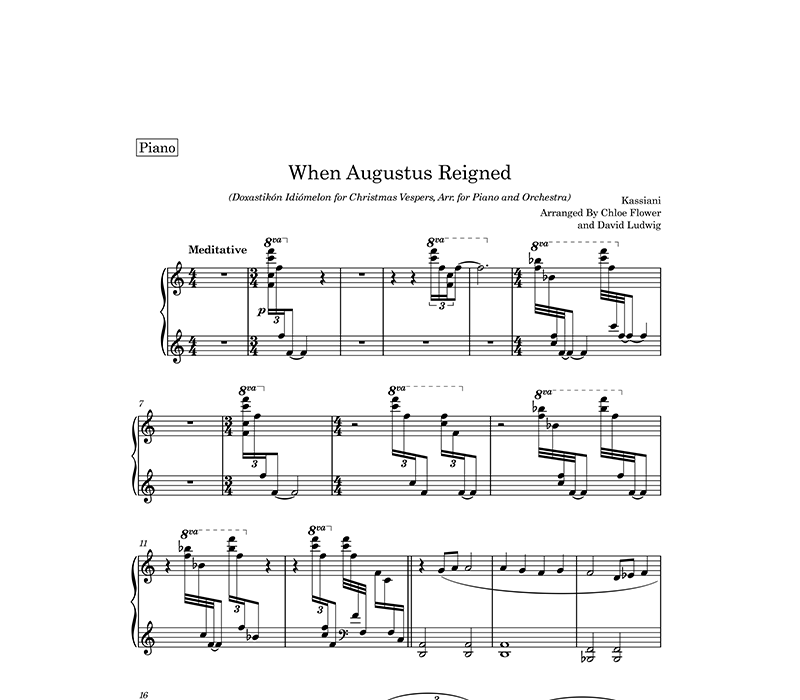When Augustus Reigned — Solo Piano